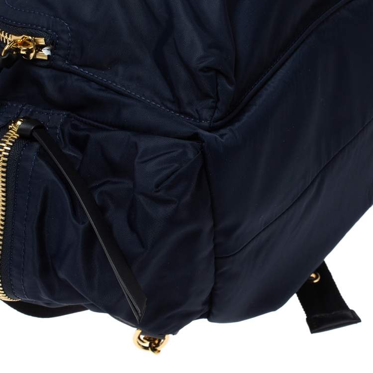 Pre Owned Burberry Navy Blue Nylon Rucksack Backpack
