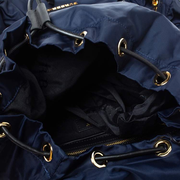 Pre Owned Burberry Navy Blue Nylon Rucksack Backpack