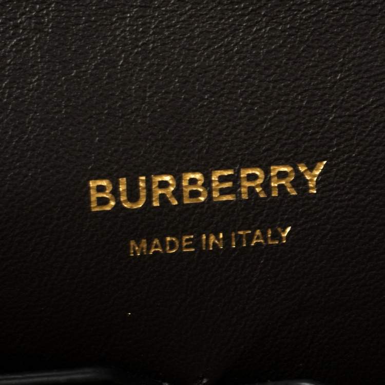 Pre Owned Burberry Dark Brown Leather Society Top Handle Bag