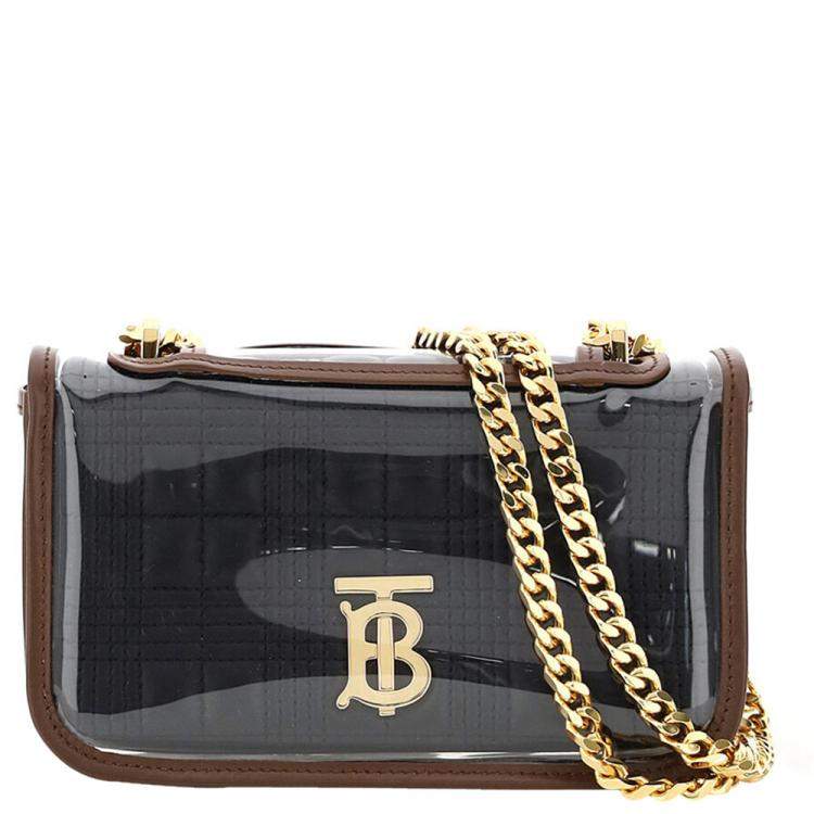 Burberry Black Quilted Lambskin Leather Lola with Transparent