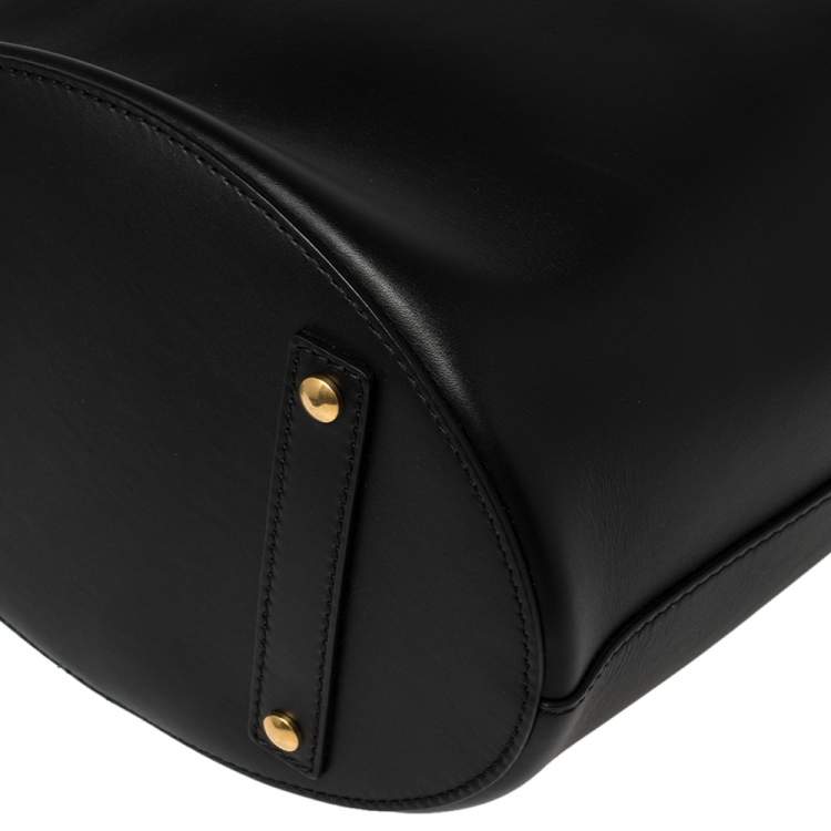 Pre Owned Burberry Black Leather Large Bucket Bag
