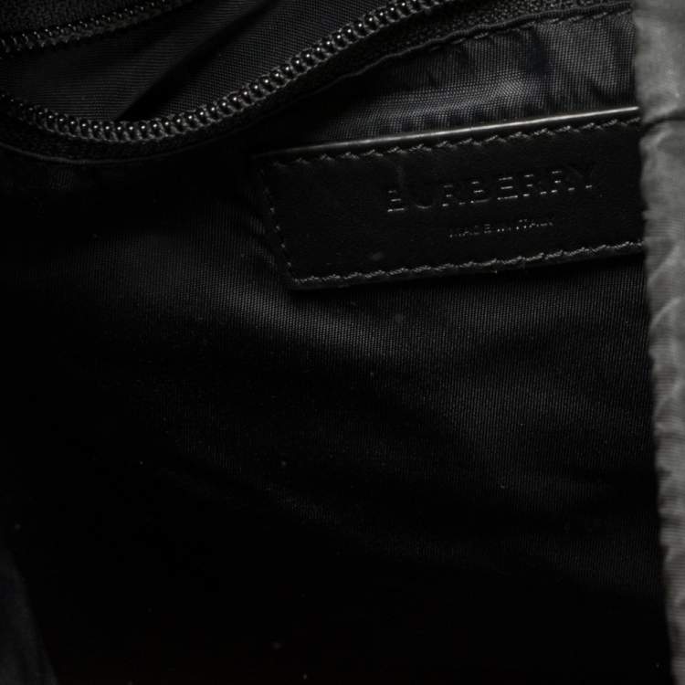 Pre Owned Burberry Black Leather and Nylon Leo Belt Pack Bag