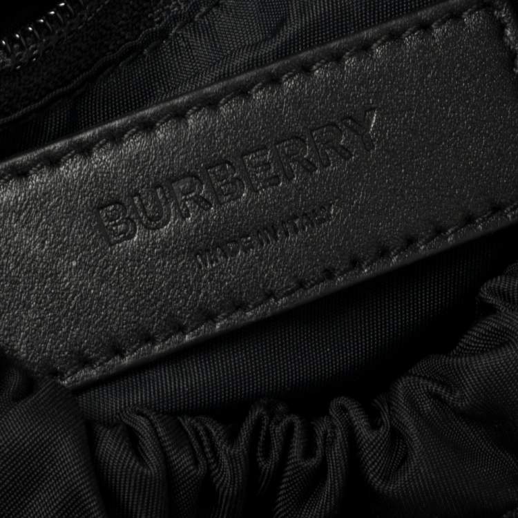 Pre Owned Burberry Black Leather and Nylon Leo Belt Pack Bag