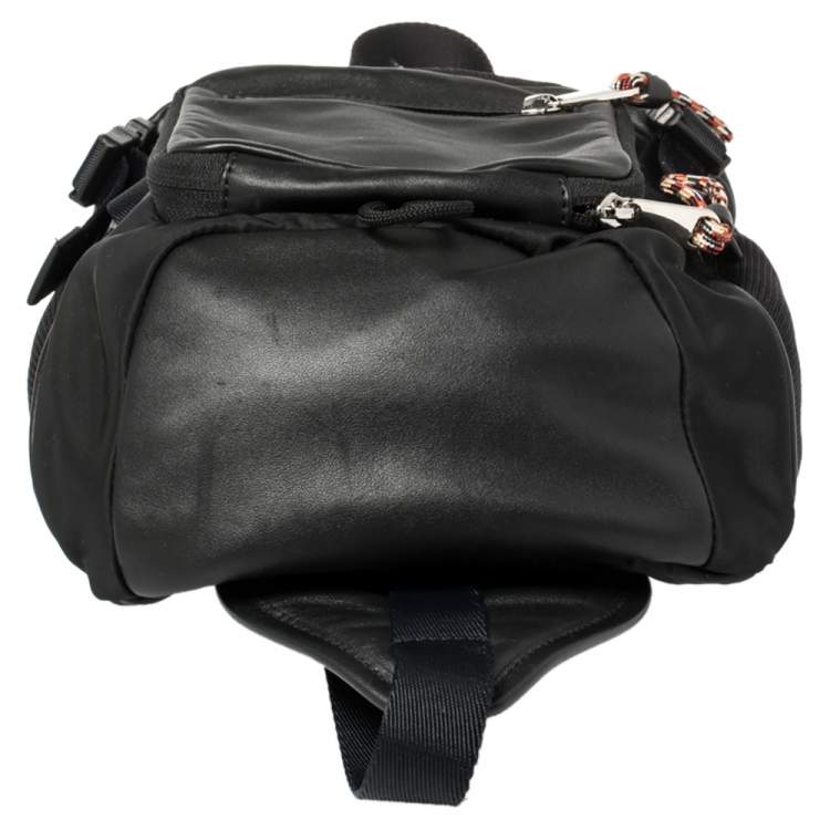 Pre Owned Burberry Black Leather and Nylon Leo Belt Pack Bag