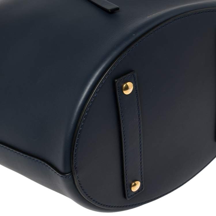 Pre Owned Burberry Indigo Leather Large Bucket Bag
