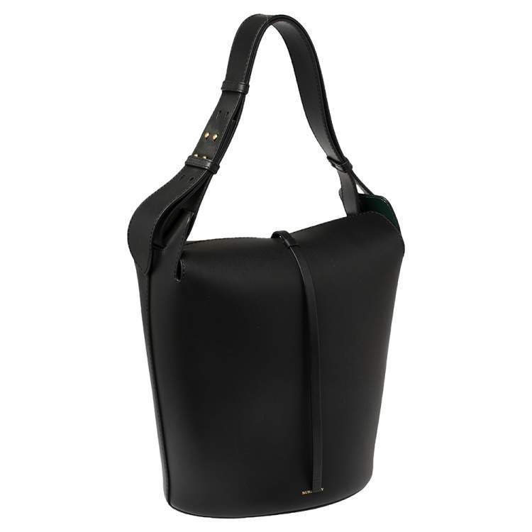Pre Owned Burberry Black Leather Large Bucket Bag