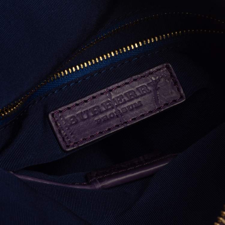 Pre Owned Burberry Indigo Alligator Kendal Fold Over Clutch