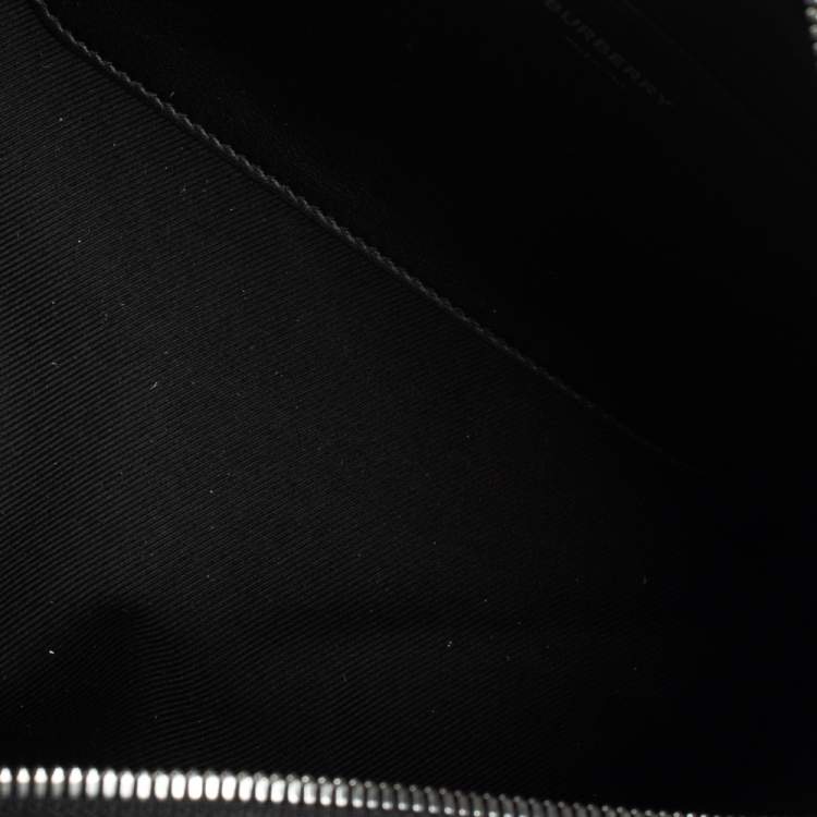 Pre Owned Burberry Black Leather and Patent Leather Cube Bumbag