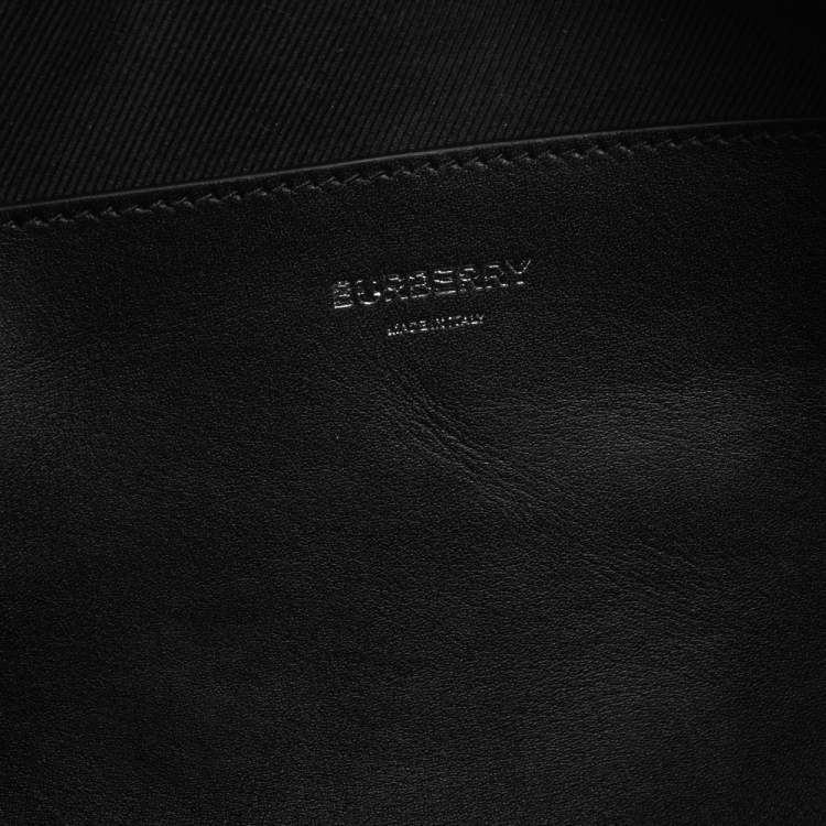 Pre Owned Burberry Black Leather and Patent Leather Cube Bumbag