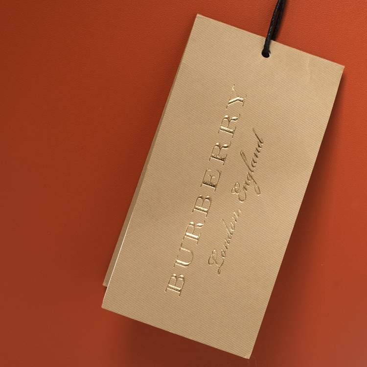 Pre Owned Burberry Orange Leather Small Bucket Bag