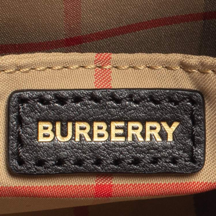 Pre Owned Burberry Beige/Black Nova Check Canvas and Leather Studded Elise Belt Bag