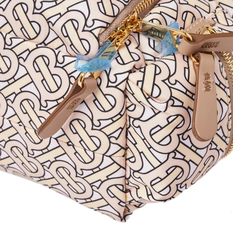 Pre Owned Burberry Blush Pink TB Print Nylon Small Rucksack Backpack