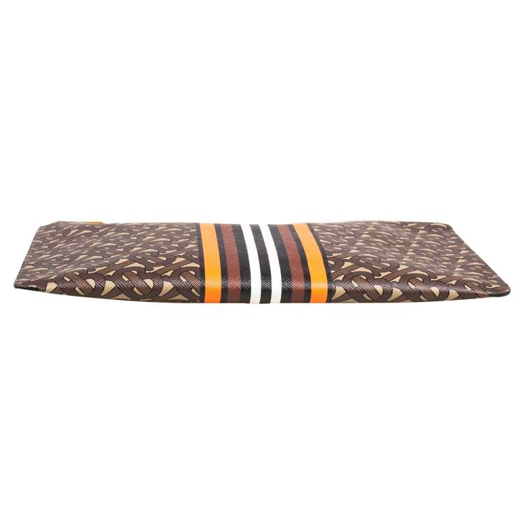 Pre Owned Burberry Multicolor TB-Print Coated Canvas Pouch