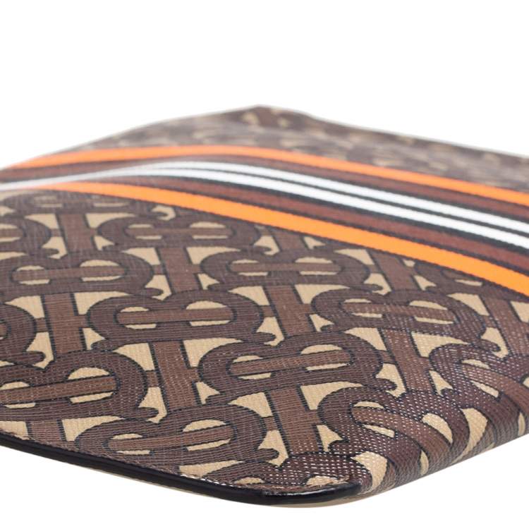 Pre Owned Burberry Multicolor TB-Print Coated Canvas Pouch