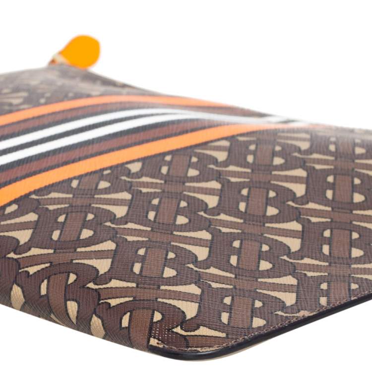 Pre Owned Burberry Multicolor TB-Print Coated Canvas Pouch