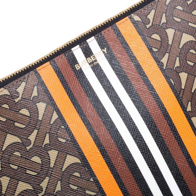 Pre Owned Burberry Multicolor TB-Print Coated Canvas Pouch