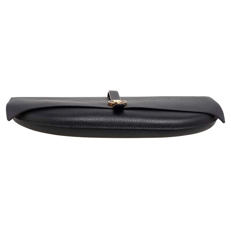 Pre Owned Burberry Black Grained Leather Anne Clutch