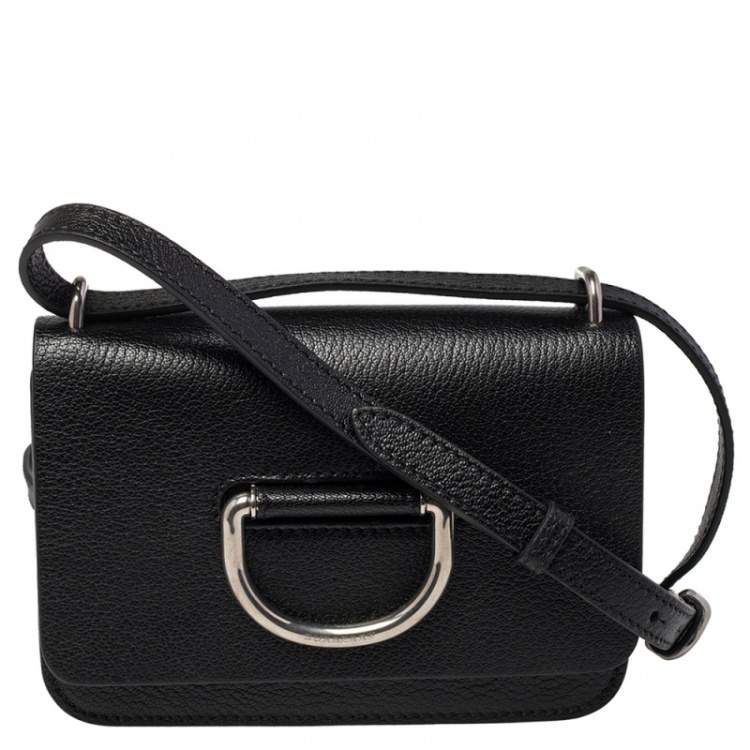 Burberry Crossbody Mini D-ring Black Leather Shoulder Bag