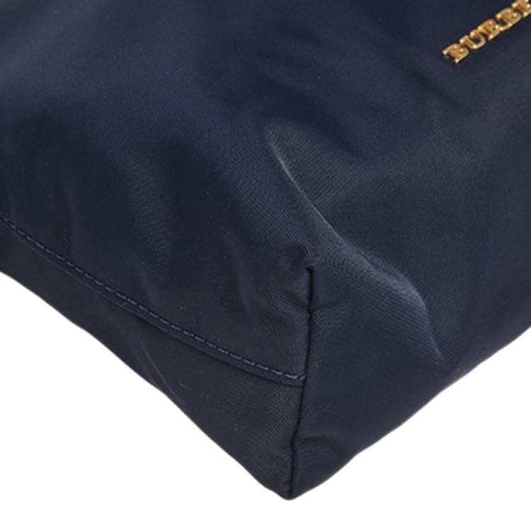 Pre Owned Burberry Navy Blue Nylon Small Pouch