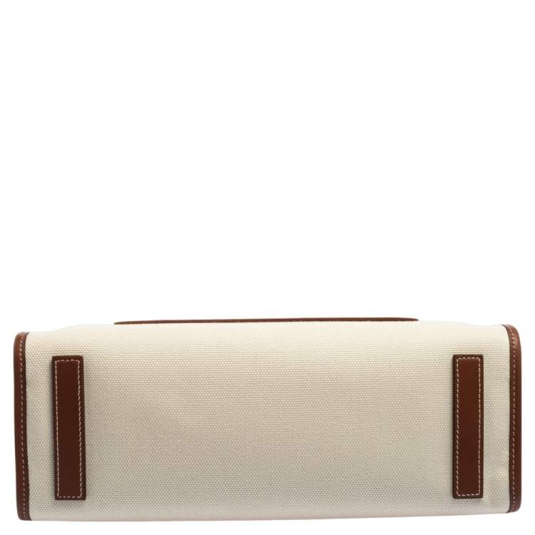 Pre Owned Burberry Beige/Brown Canvas And Leather Small Freya Tote