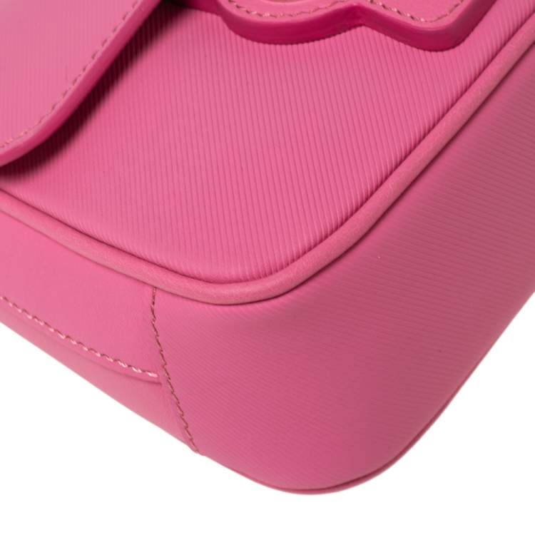 Pre Owned Burberry Pink Leather Mini DK88 Top Handle Bag