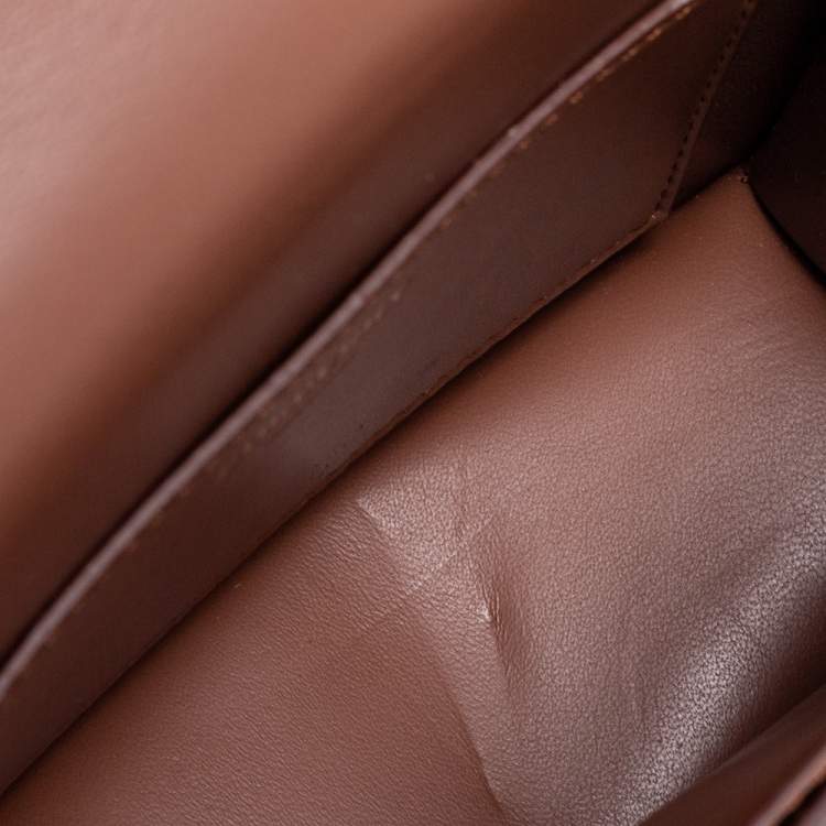 Pre Owned Burberry Brown Leather TB Mini Belt Bag