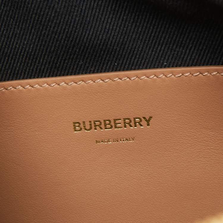 Pre Owned Burberry Beige Stingray Print Coated Canvas and Leather Cube Belt Bag