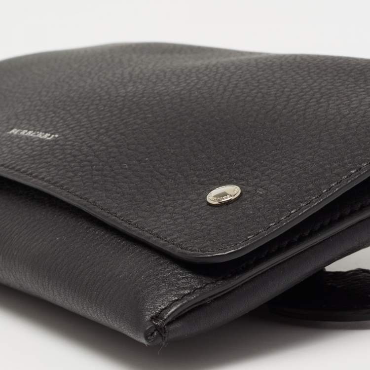 Pre Owned Burberry Black Grained Leather Pearson Clutch