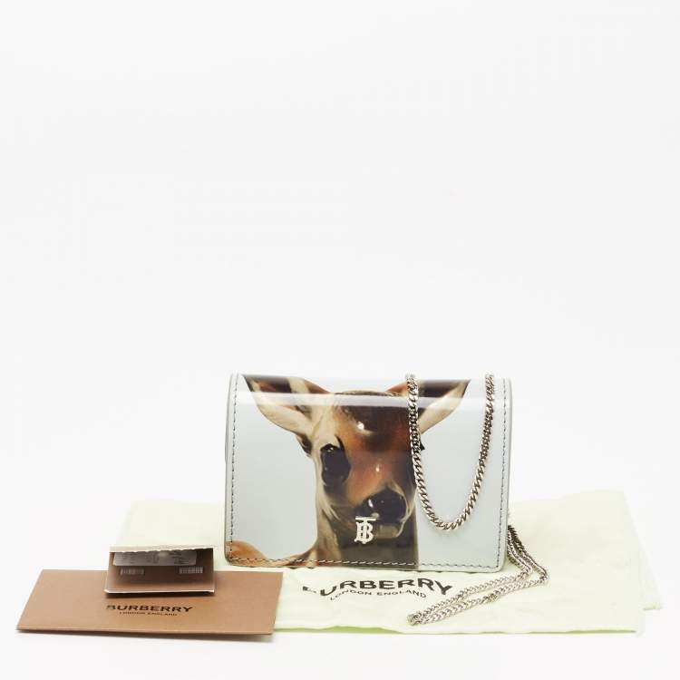 Pre Owned Burberry Multicolor Patent Leather Jessie Bambi Wallet on Chain