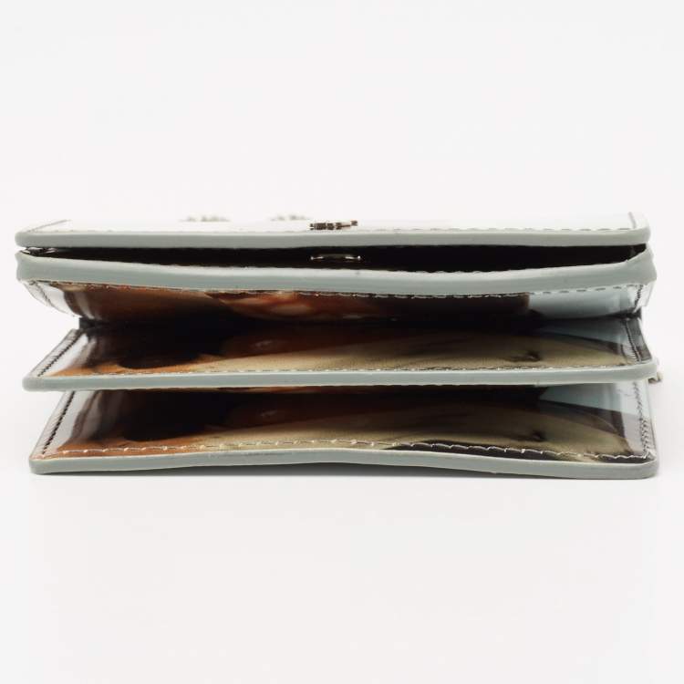 Pre Owned Burberry Multicolor Patent Leather Jessie Bambi Wallet on Chain