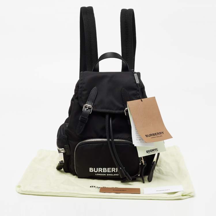 Pre Owned Burberry Black Nylon and Leather Small Rucksack Backpack