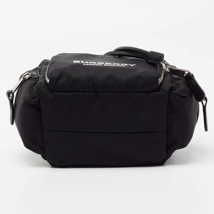 Pre Owned Burberry Black Nylon and Leather Small Rucksack Backpack