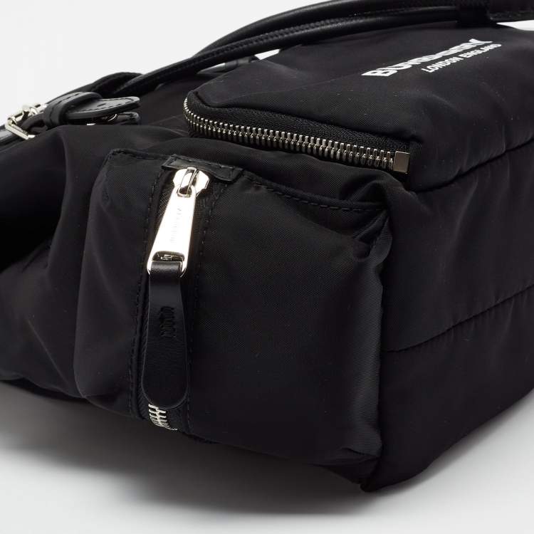 Pre Owned Burberry Black Nylon and Leather Small Rucksack Backpack