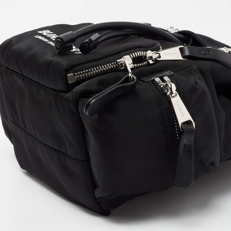 Pre Owned Burberry Black Nylon and Leather Small Rucksack Backpack