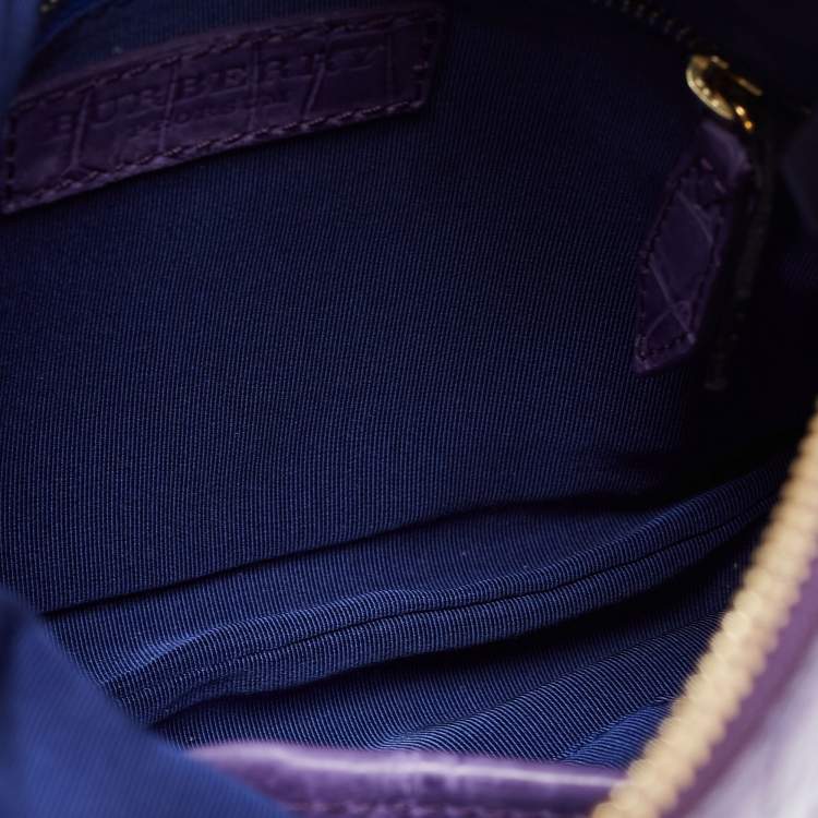Pre Owned Burberry Prorsum Purple Crocodile Leather Kendal Clutch