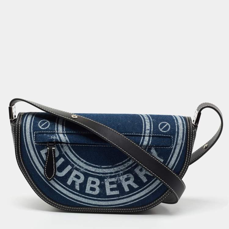 Burberry Blue Denim and Leather Small Olympia Logo Shoulder Bag Burberry |  TLC