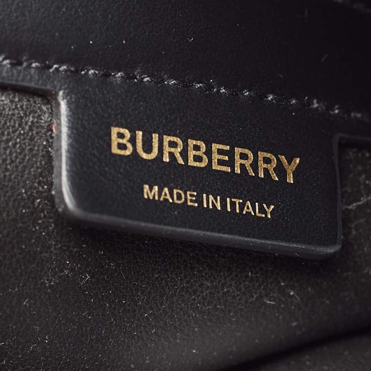 Pre Owned Burberry Brown TB Monogram Coated Canvas and Leather Small Peggy Bucket Bag 