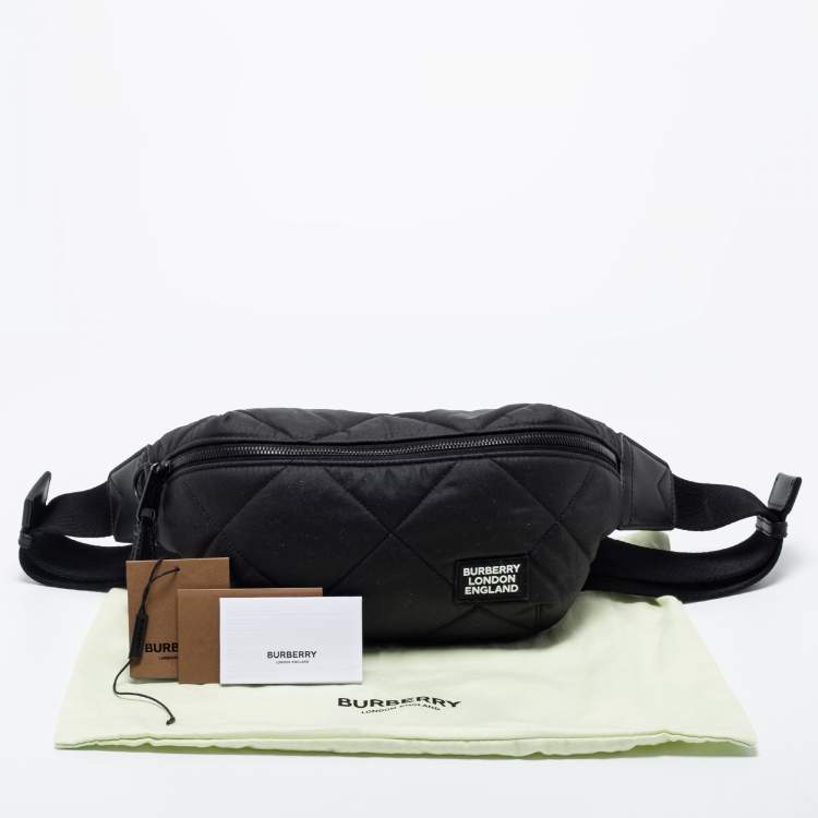 مملوكة مسبقًا Burberry Black Quilted Fabric Sonny Bum Bag