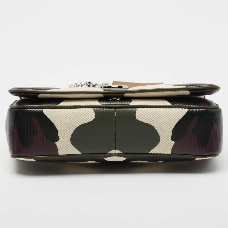 Pre Owned Burberry Green Camouflage Coated and Canvas Small Lola Shoulder Bag