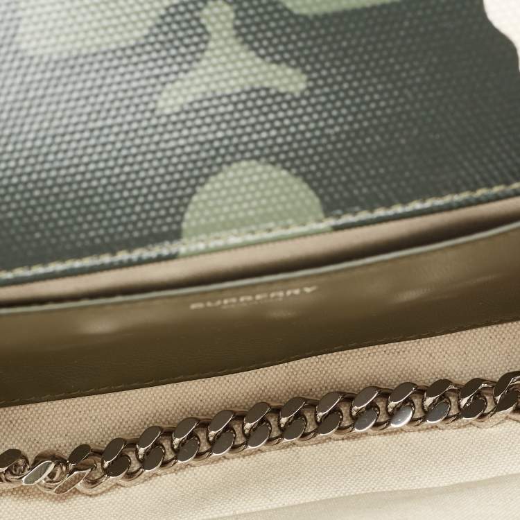 Pre Owned Burberry Green Camouflage Coated and Canvas Small Lola Shoulder Bag