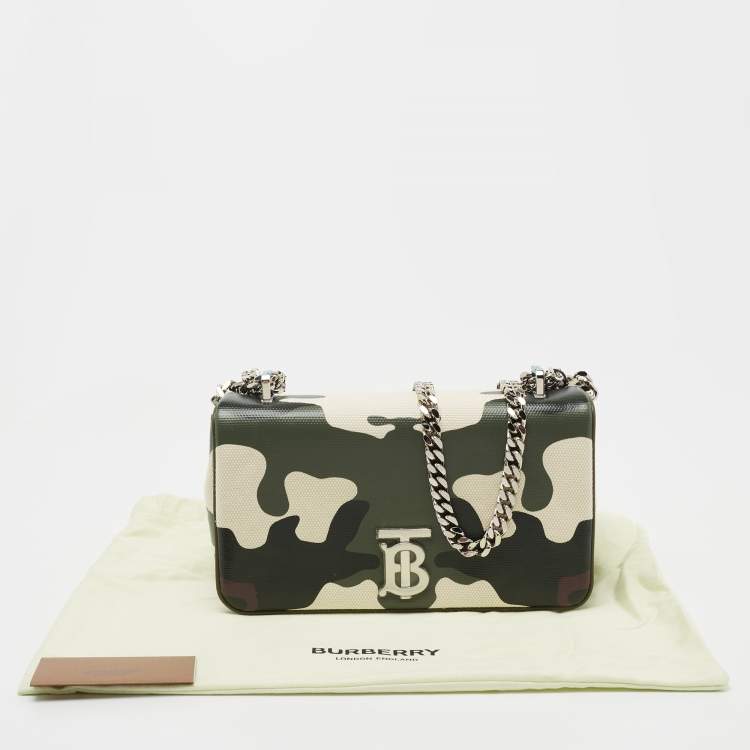 Pre Owned Burberry Green Camouflage Coated and Canvas Small Lola Shoulder Bag