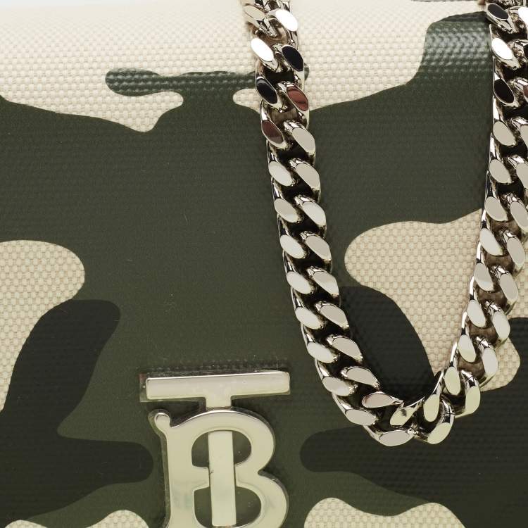 Pre Owned Burberry Green Camouflage Coated and Canvas Small Lola Shoulder Bag