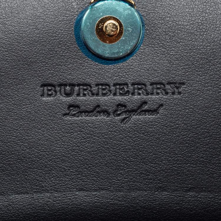 Pre Owned Burberry Pink/Black Python Henley Wallet On Chain 