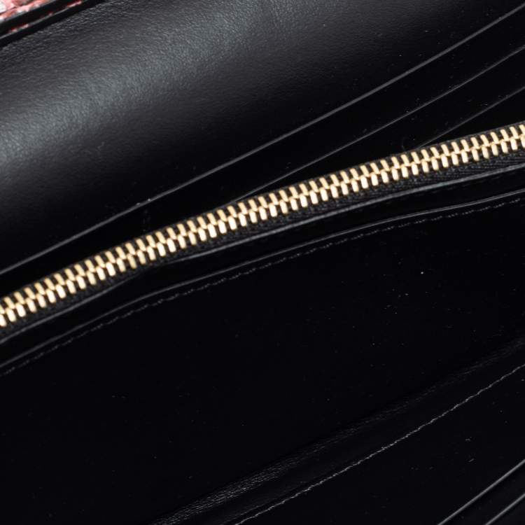 Pre Owned Burberry Pink/Black Python Henley Wallet On Chain 