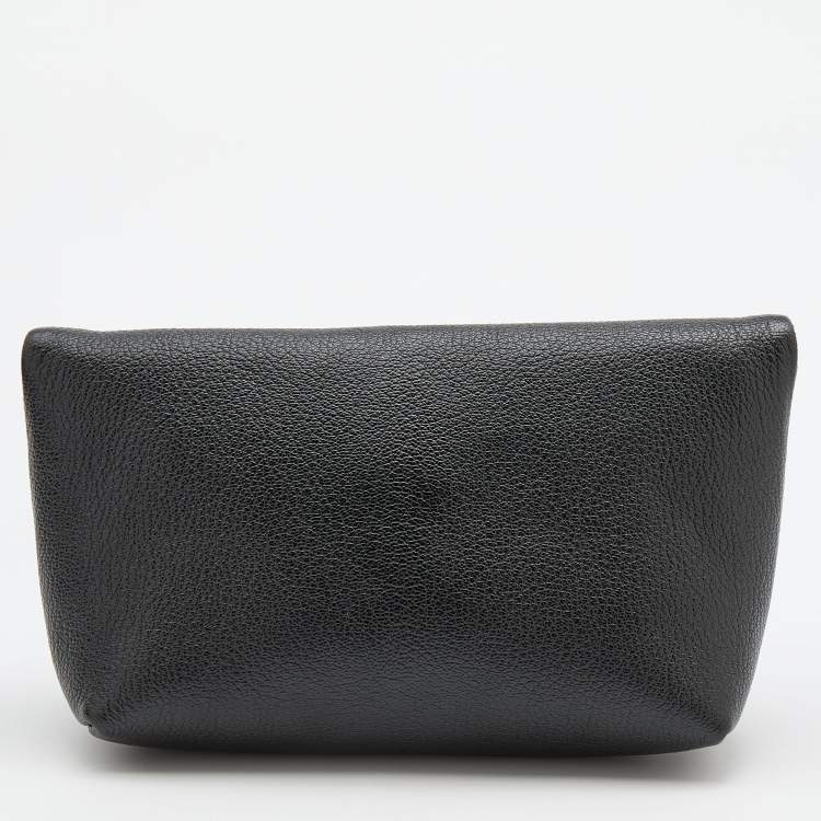 Pre Owned Burberry Black Leather Crystal Embellished Pin Clutch