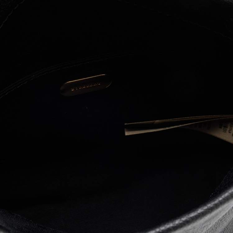 Pre Owned Burberry Black Leather Crystal Embellished Pin Clutch