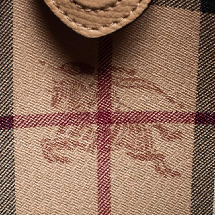 Pre Owned Burberry Brown Leather Crossbody Bucket Bag