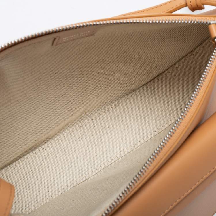 Pre Owned Burberry Warm Sand Leather Mini Double Olympia Bag