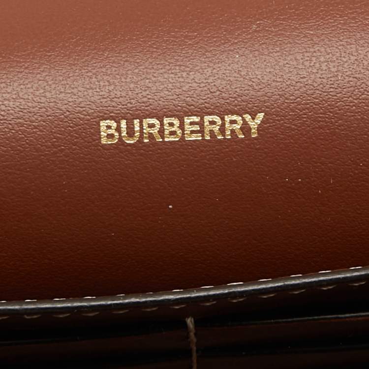 Pre Owned Burberry Tan Leather Hampshire Crossbody Bag
