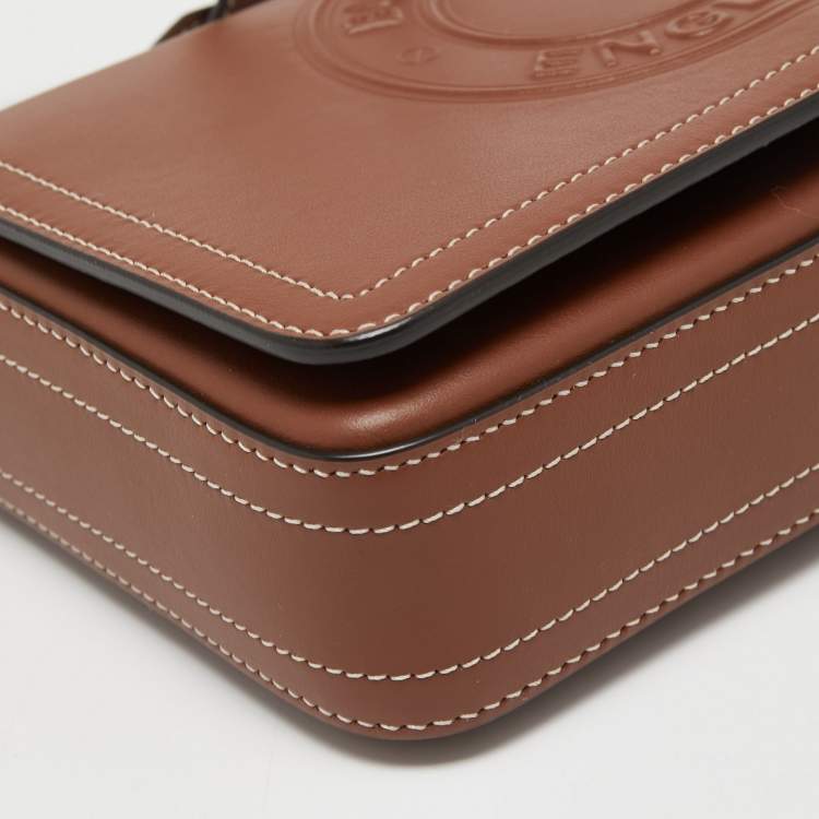 Pre Owned Burberry Tan Leather Hampshire Crossbody Bag